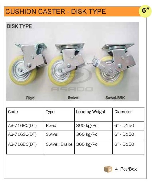 Bánh xe giảm sóc AS-716C-cushion caster as-ct-716-rc-sc-bc